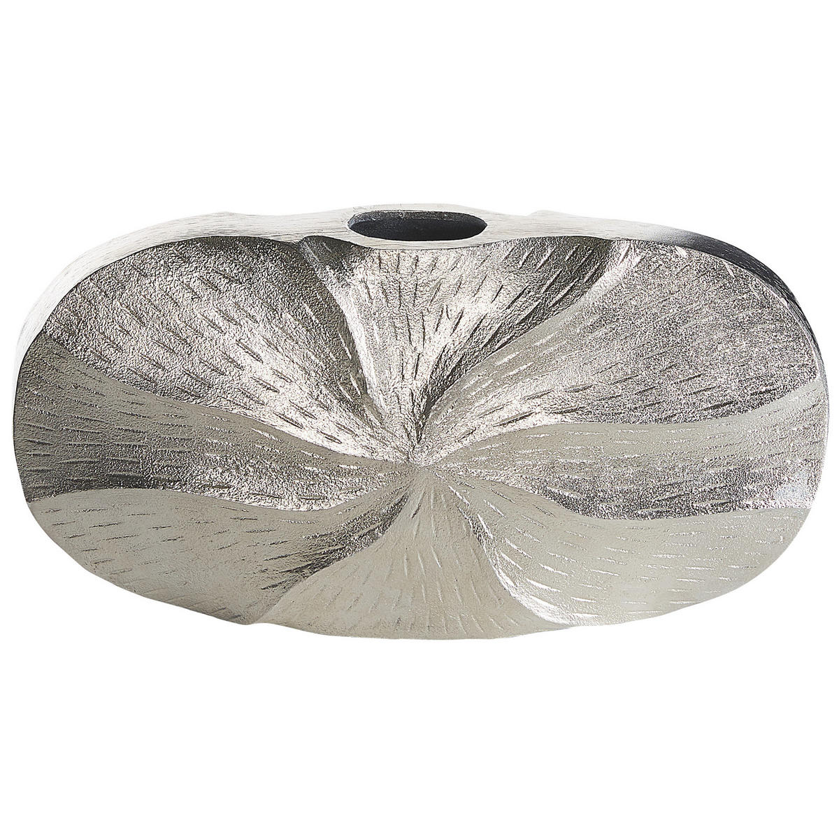 BLUMENVASE Aluminium silber Urgench - Silberfarben, Metall (21cm) - Beliani