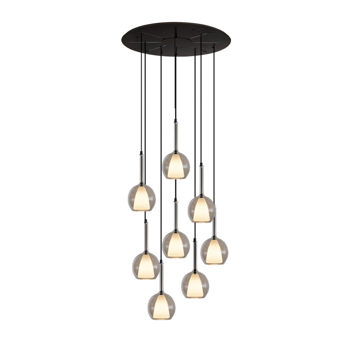 GALERIELEUCHTE Belluna 8-flammig Klar Ø 14cm - Klar, Glas (14/14/35cm) - s.luce