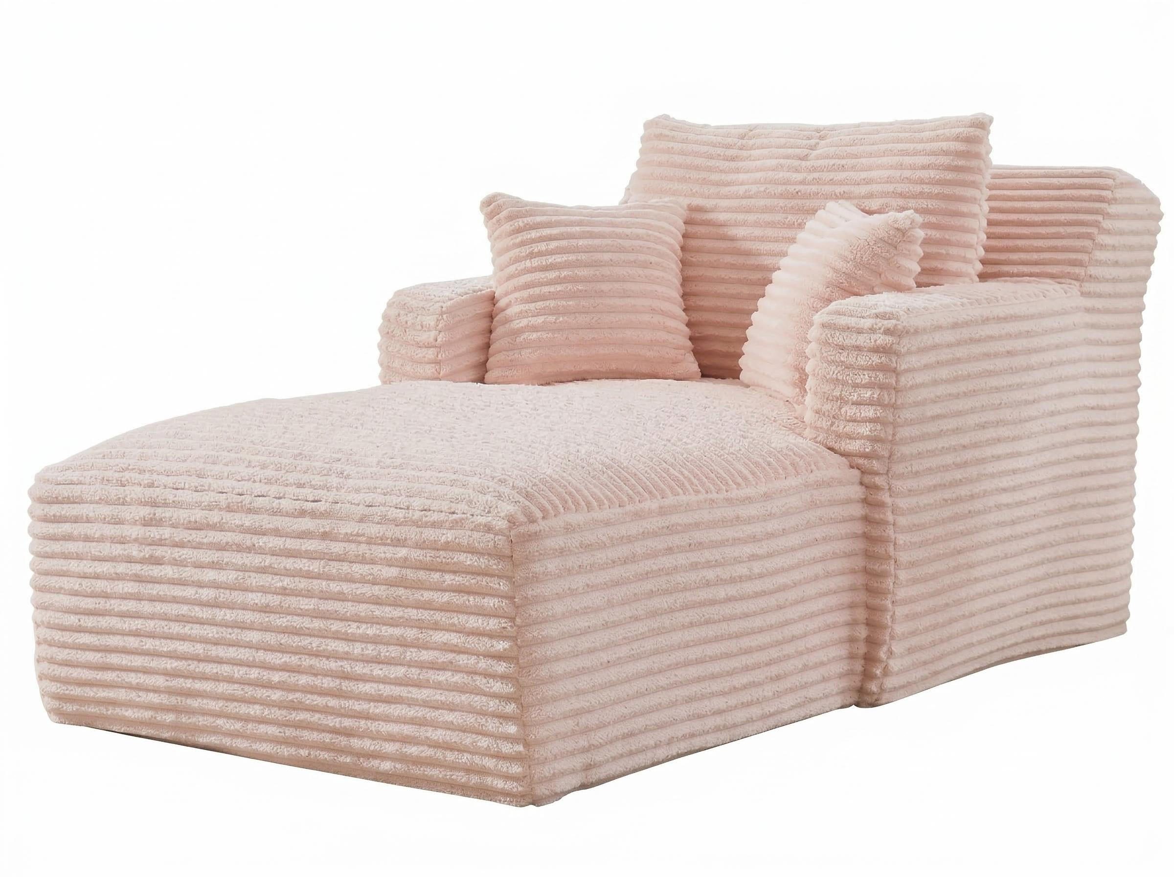 RELAXSESSEL aus Cord Modulare Chaiselongue & ohne Montage - Rosa, Textil (33/127/33cm) - Urban Meuble
