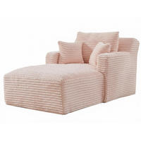 RELAXSESSEL aus Cord Modulare Chaiselongue & ohne Montage - Rosa, Textil (33/127/33cm) - Urban Meuble