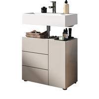 WASCHBECKENUNTERSCHRANK Kaschmir, Badezimmer Unterschrank 60 x 56 cm - Kaschmir/Schwarz, Holzwerkstoff/Kunststoff (60/56/34cm) - Inn.Furn