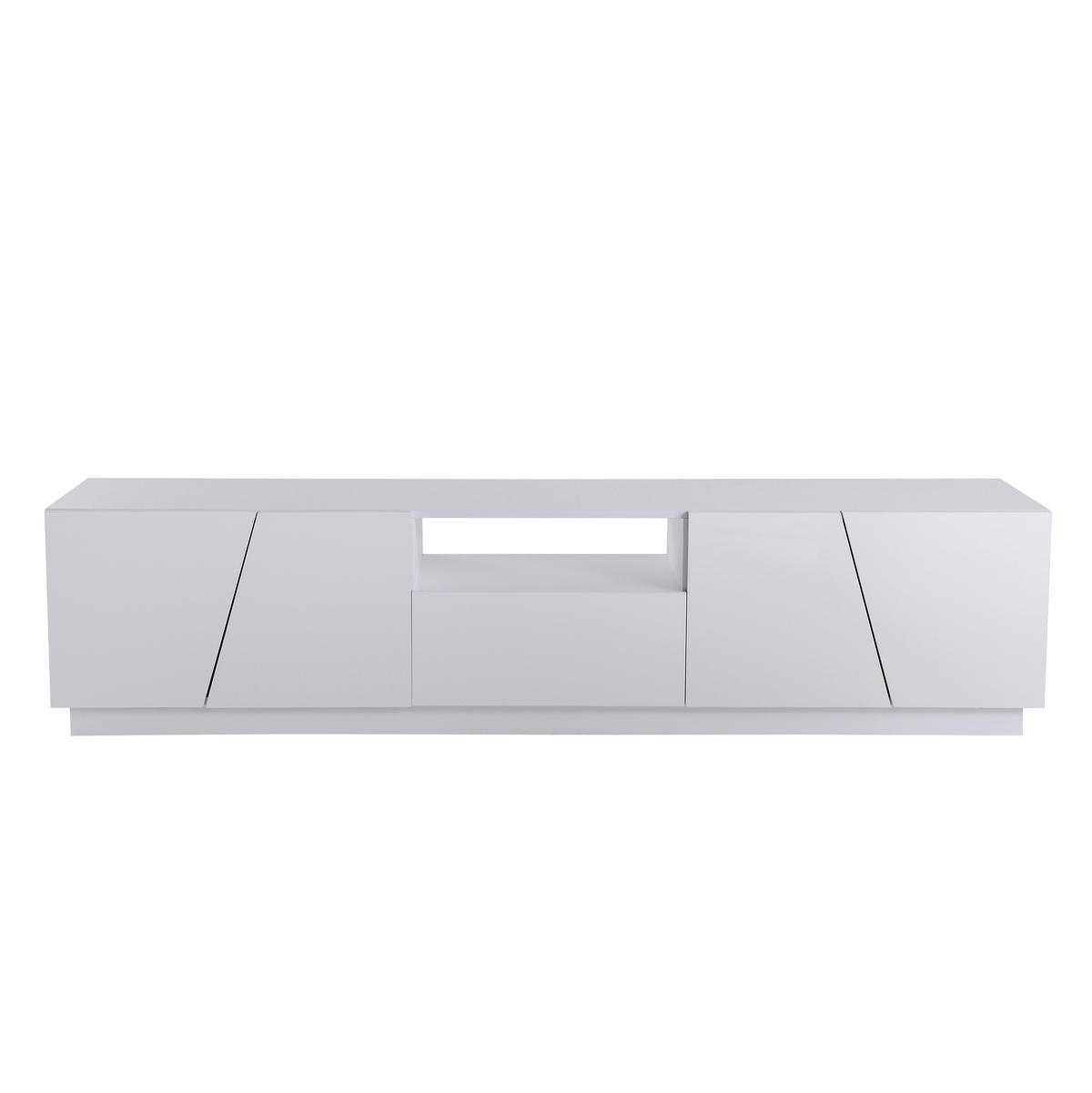 TV-SCHRANK 170/42/37 cm Weiß MDF mit unregelmäßigen Schnittdesign - Weiß, Holzwerkstoff (170/42/37cm) - OKWISH