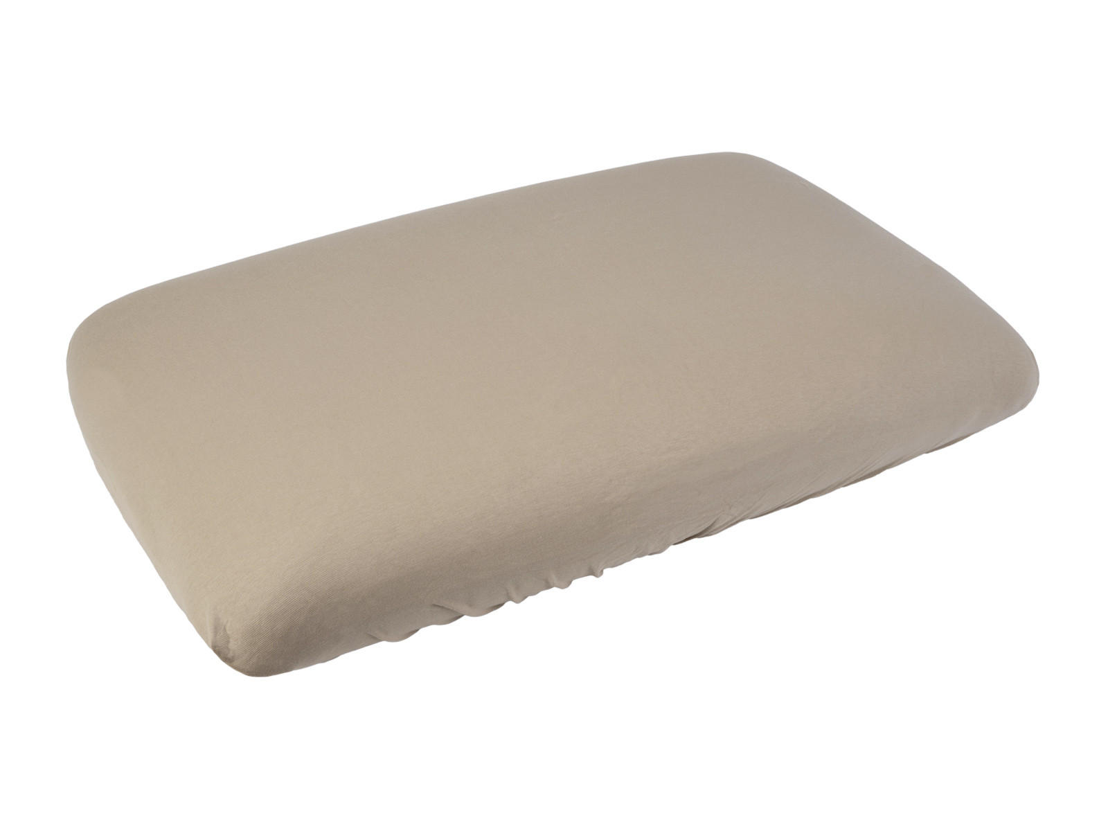 NACKENKISSEN-SPANNBEZUG BasicSoft Baumwoll-Jersey mit Elasthan plaza-taupe 40/70 cm - Taupe, Textil (40/70cm) - beties Heimtextil