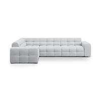 ECKSOFA links Kendal aus strukturiertem Stoff hellgrau 6 Sitzplätze - Hellgrau, Textil (231/332cm) - Micadoni