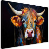 WANDBILD bunte schottische kuh - Multicolor, Textil (60/40cm) - Feeby