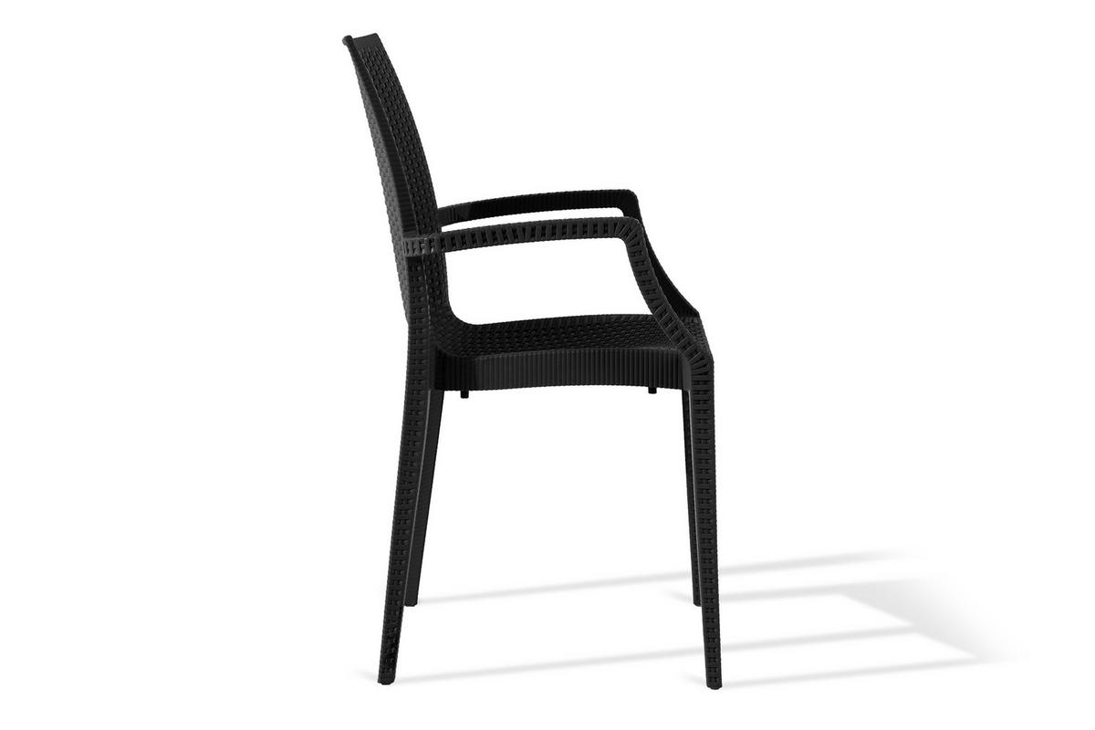 GARTENSTUHL ETULI 2-tlg, Anthrazit - Anthrazit, Kunststoff (56/88/50cm) - KONSIMO®