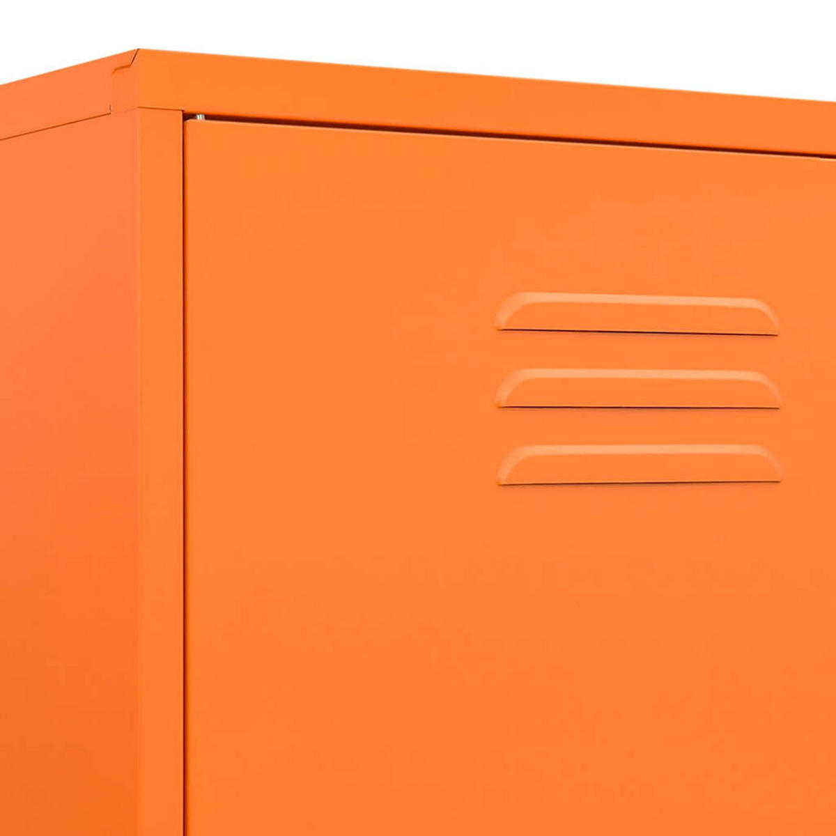 KLEIDERSCHRANK 2-Türig mit 4 verstellbaren Fächern 90/50/180 cm aus Stahl Orange - Orange, Holz/Metall (90/180/50cm) - vidaXL