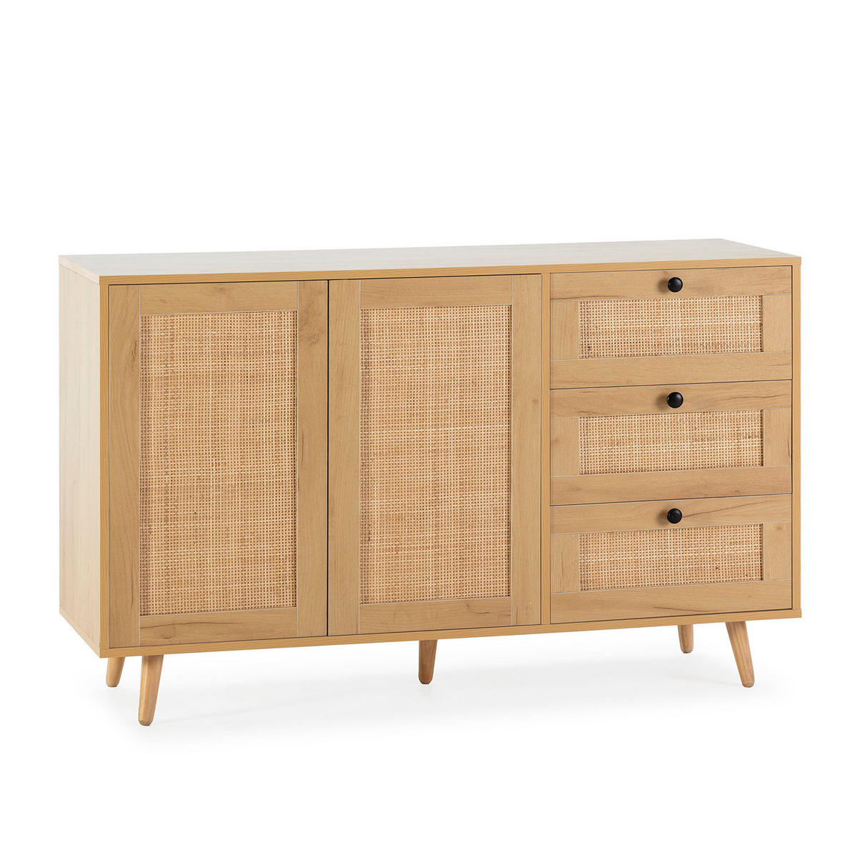 SIDEBOARD Bella 3 Schubladen 2 Eichentüren - Honigeiche, Holzwerkstoff (120/76/38cm)