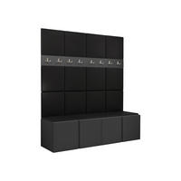 GARDEROBEN-SET Orion V - Graphitfarben/Schwarz, Holzwerkstoff/Kunststoff (168/186/46cm) - MIRJAN24