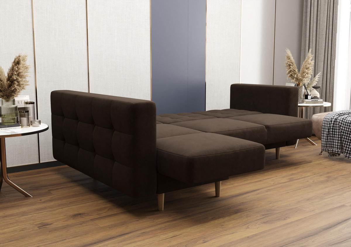 ECKSOFA KONGO RBN12, Eckcouch in L-Form mit Schlaffunktion, Farbe: Rosa, Velourstoff, Ottomane Rechts - Rosa, Textil (225/158cm) - O-Sofa