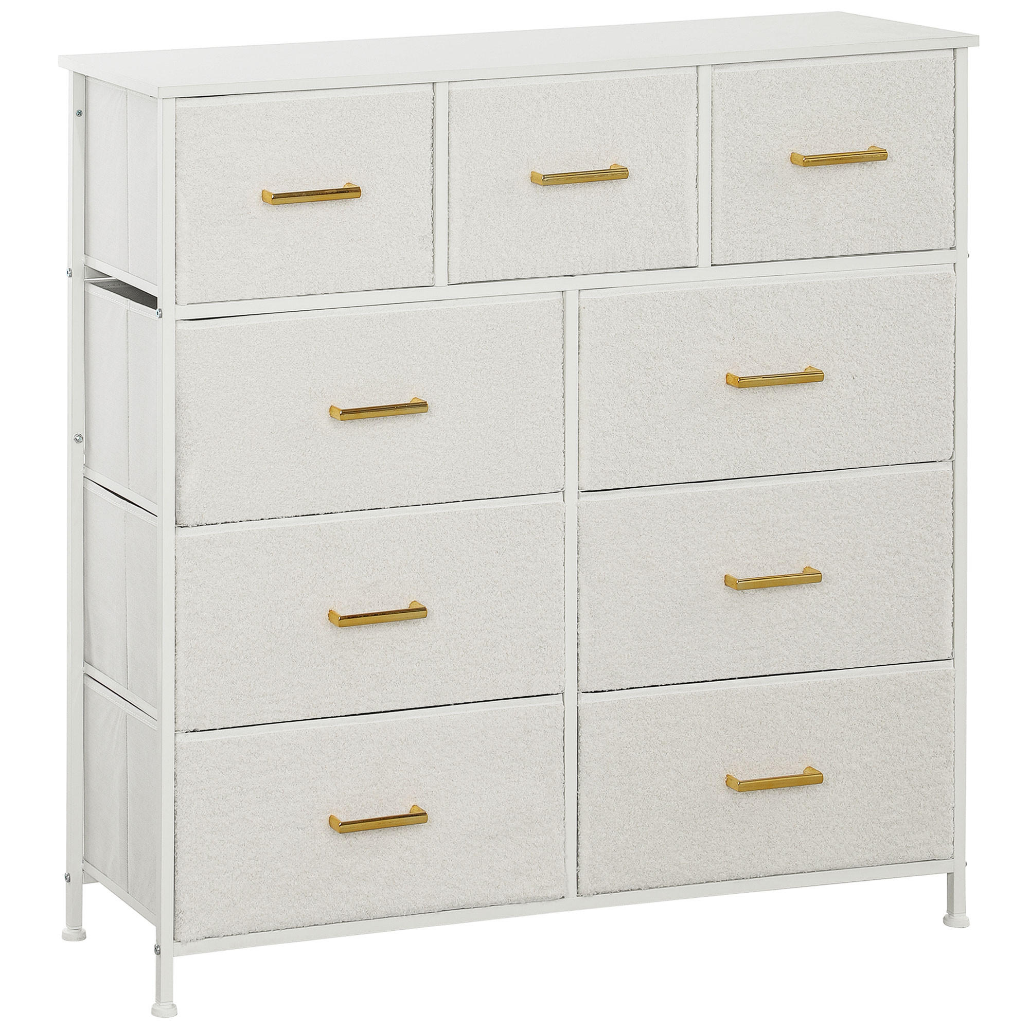BYRÅ i polyester-spånskiva, krämvit 99/30/100 cm