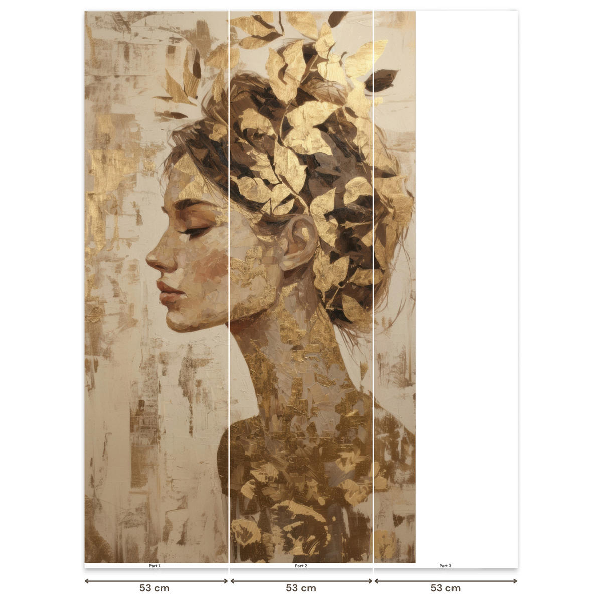 TAPETE - Frau - Gold - Abstrakt - Textur - 120x200 cm - Goldfarben, Papier (120/200cm) - OnlyWow