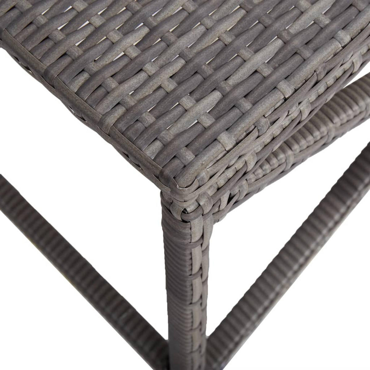 GARTENBANK 120 cm Poly Rattan Grau - Grau, Holz (120/43/40cm) - furnicato