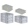 EUROBOX 5x Nextgen Economy Mit Auflagedeckel Grau/Gelb Griffe Geschlossen 34 Liter - Gelb, Kunststoff (40/17/60cm) - PROREGAL