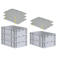 EUROBOX 5x Nextgen Economy Mit Auflagedeckel Grau/Gelb Griffe Geschlossen 34 Liter - Gelb, Kunststoff (40/17/60cm) - PROREGAL