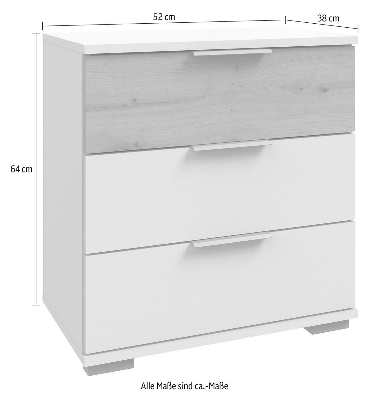 NACHTKONSOLE Gibraltar Graphit / Artisan Eiche 52 / 38 / 64cm - Graphitfarben/Braun, Holz/Holzwerkstoff (52/64/38cm) - Wimex
