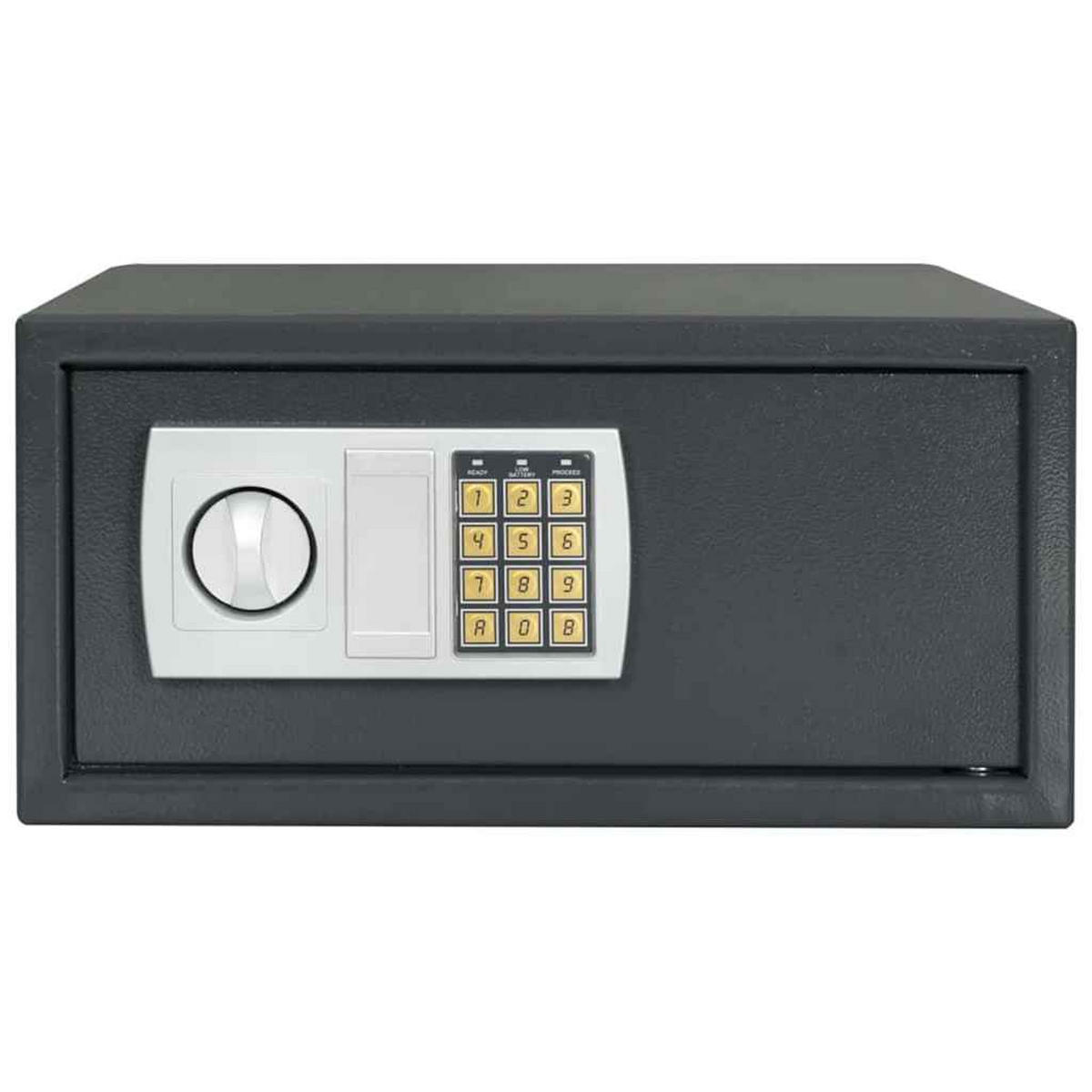 TRESOR Bito digital mit Schloss Dunkelgrau 42x37x20 cm Stahl - Dunkelgrau, Metall (42/20/37cm) - DELUKE