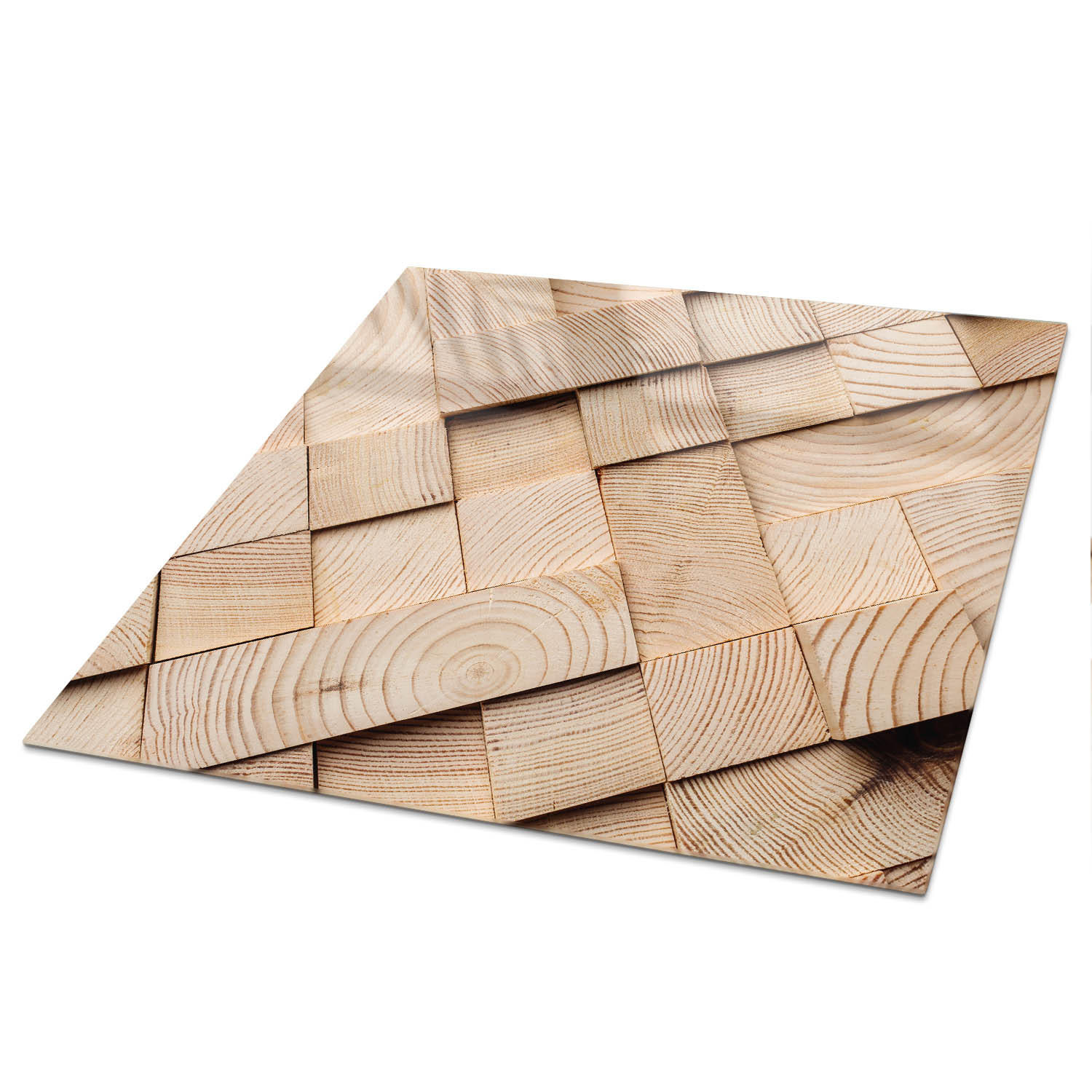 TISCHPLATTE 50x50 cm – Holzmuster - Violett, Glas (50/50/0.4cm) - Wallfluent