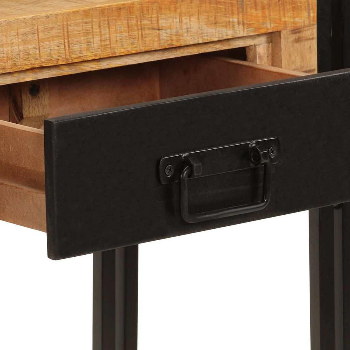KONSOLENTISCH 110/30/76 Cm Massivholz Mango - Schwarz, Holz (110/30/76cm) - vidaXL