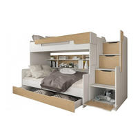 ETAGENBETT HARRY 90/200 + 120/200 in Weiß + Eiche - Eichefarben/Weiß, Holzwerkstoff - Deine Möbel 24
