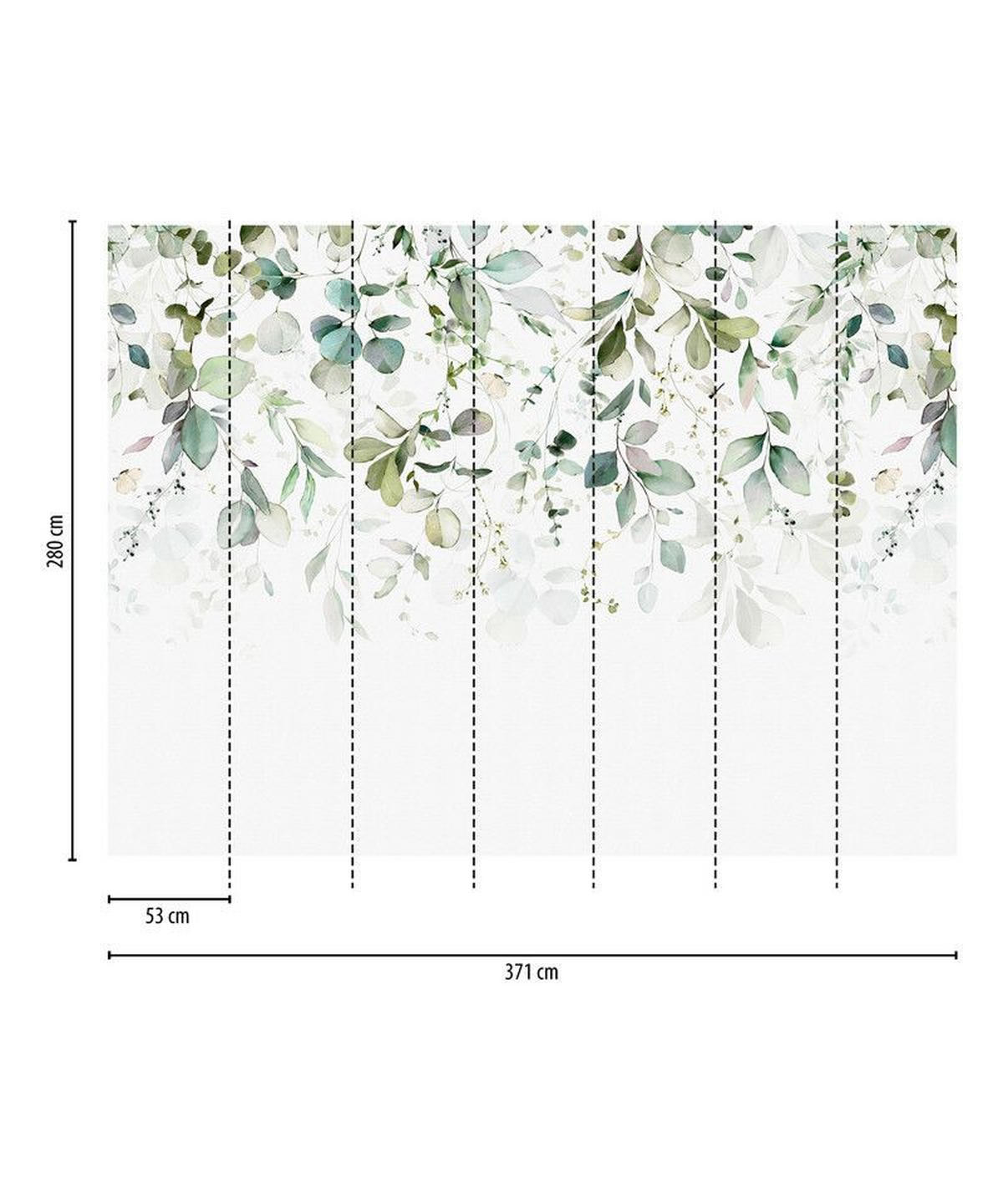 VLIESTAPETE Grün 371/280 cm - Blau/Grün, Textil (371/1cm) - KUNSTLOFT