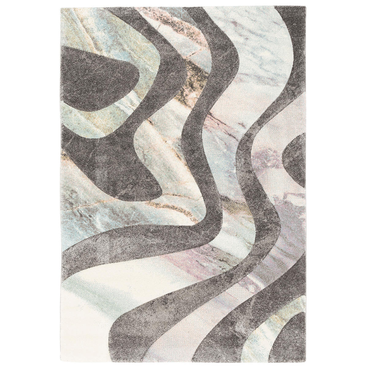 DESIGNER TEPPICH MAUI PASTELL WELLEN - Grau, Textil (140/200cm) - Pergamon