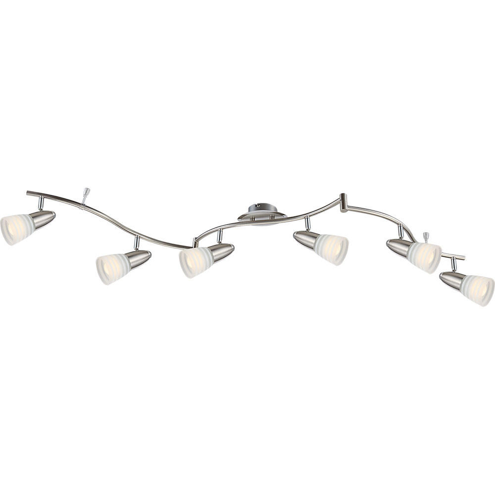 LED DECKENLEUCHTE Metall Chrom Silber - Silberfarben, Glas (145/27.5/18.5cm) - Globo Lighting