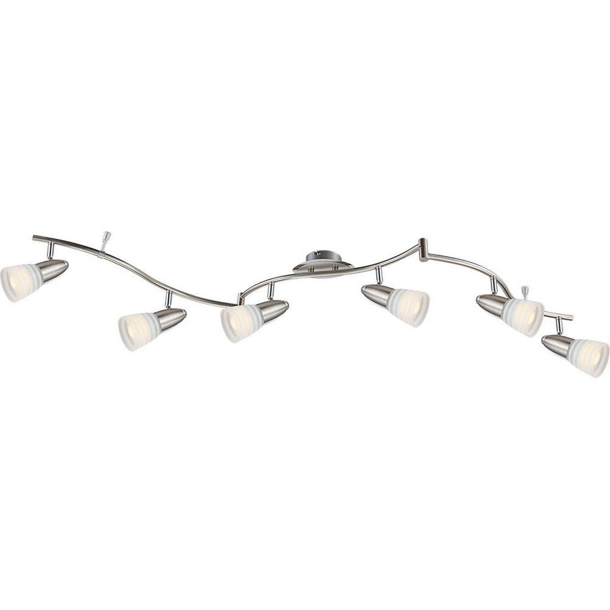 LED DECKENLEUCHTE Metall Chrom Silber - Silberfarben, Glas (145/27.5/18.5cm) - Globo Lighting