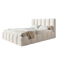 BETT 180x200 - Polsterbett mit Bettkasten und Holzrahmen - Modern Betten - Kuscheliger Catch-Me-Stoff - Kollektion Lucy - Weiß - Weiß, Holz/Textil (180/200cm) - Alpi-Möbel