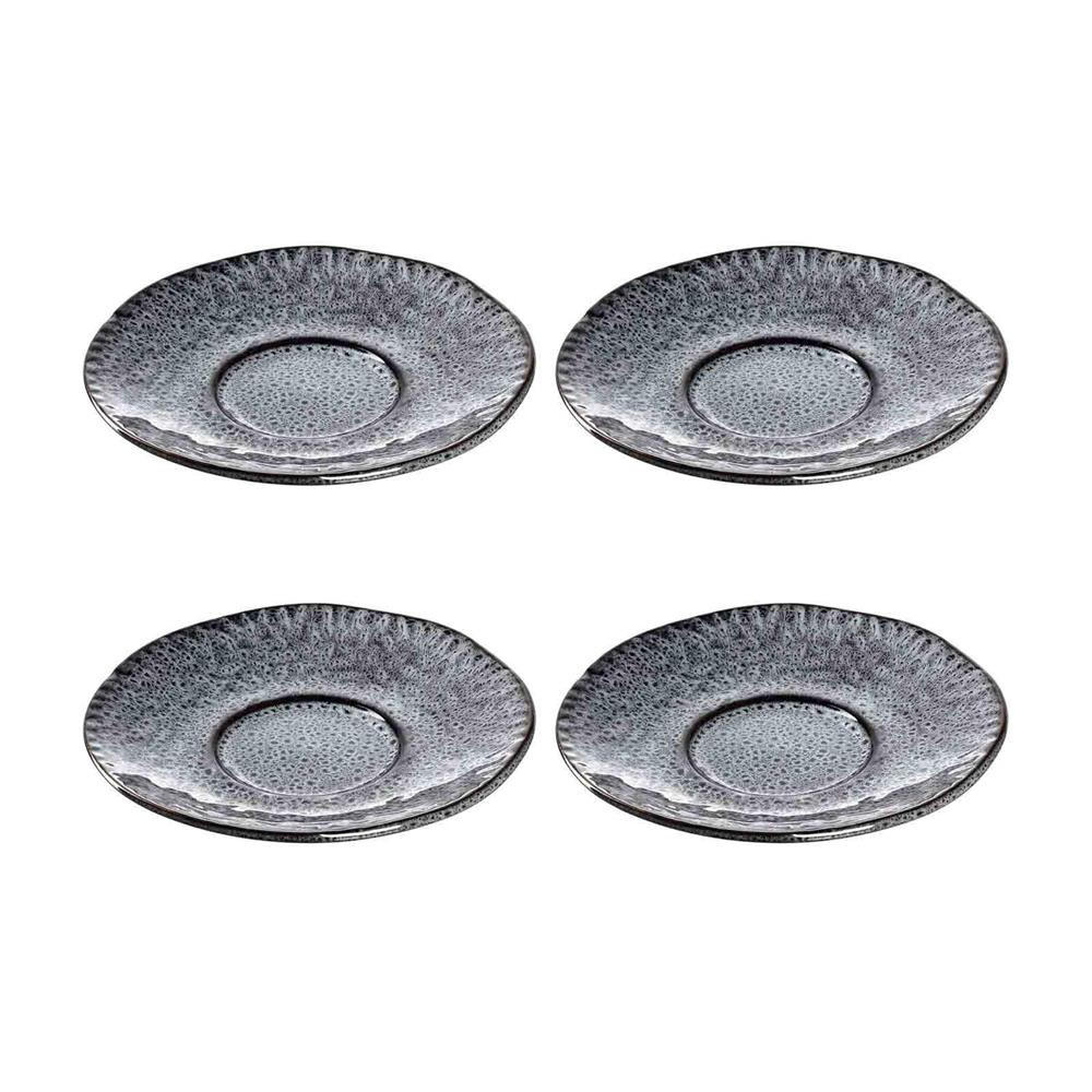 UNTERTASSEN Matera anthrazit ø 15.0 cm 4er Set - Grau, Keramik (15cm) - Leonardo Living