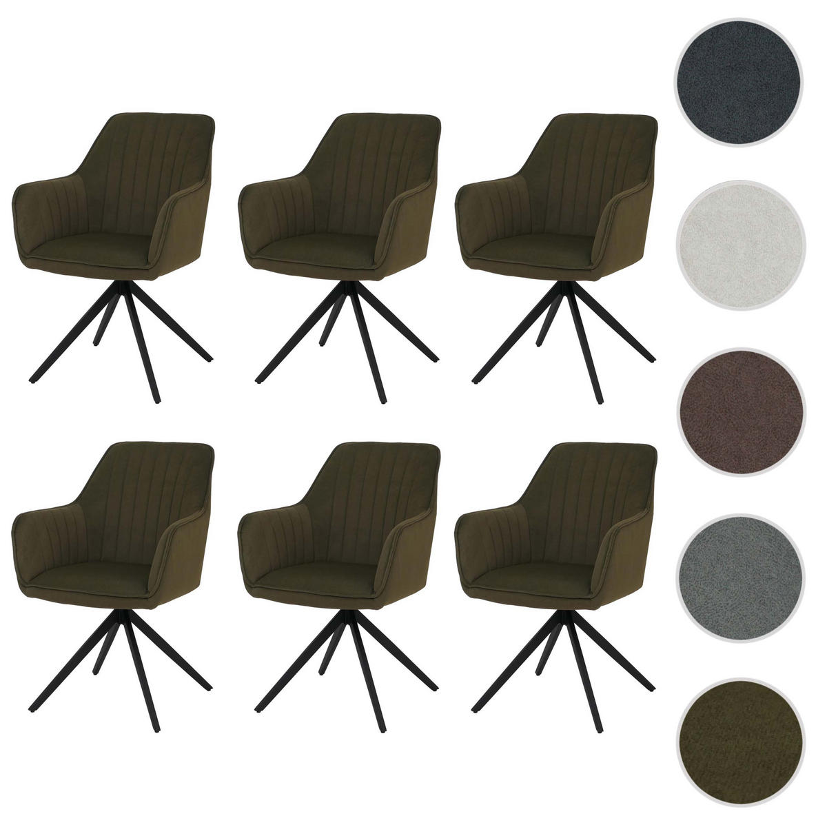 ESSZIMMERSTUHL Grün 6er-Set - Grün, Textil (60/87/68cm) - MCW