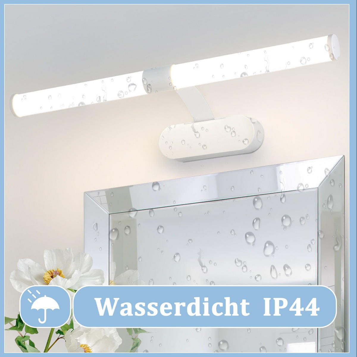 SPIEGELLEUCHTE Halle 60/9.6/16.8 cm - Weiß, Metall (60/9.6/16.8cm) - Nettlife