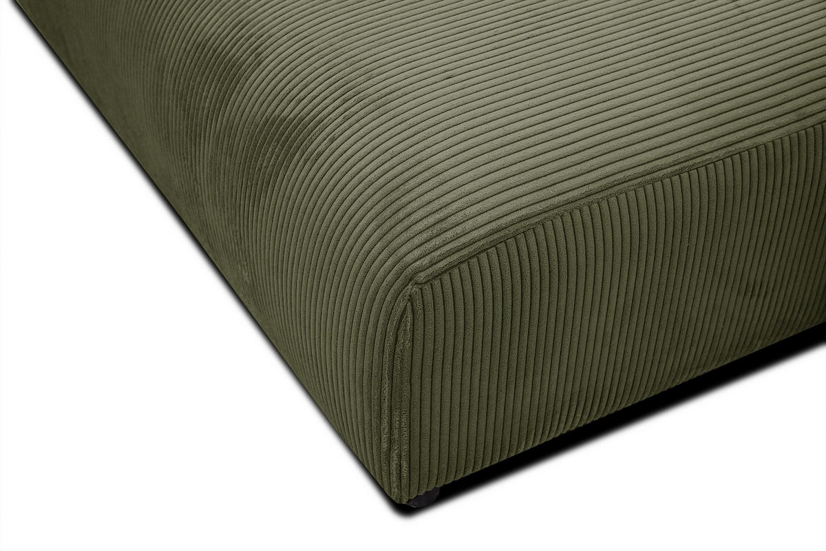 ECKSOFA TAUER 5-Sitzer, olivgrün - Schwarz/Olivgrün, Holzwerkstoff/Kunststoff (292/174cm) - Courtois Laville