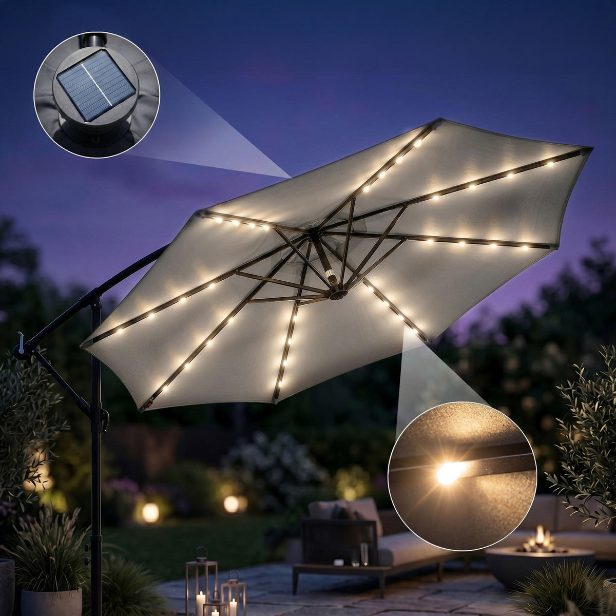 SONNENSCHRIM Grau 245/300 cm - Hellgrau/Schwarz, Metall (300/300cm) - Akord