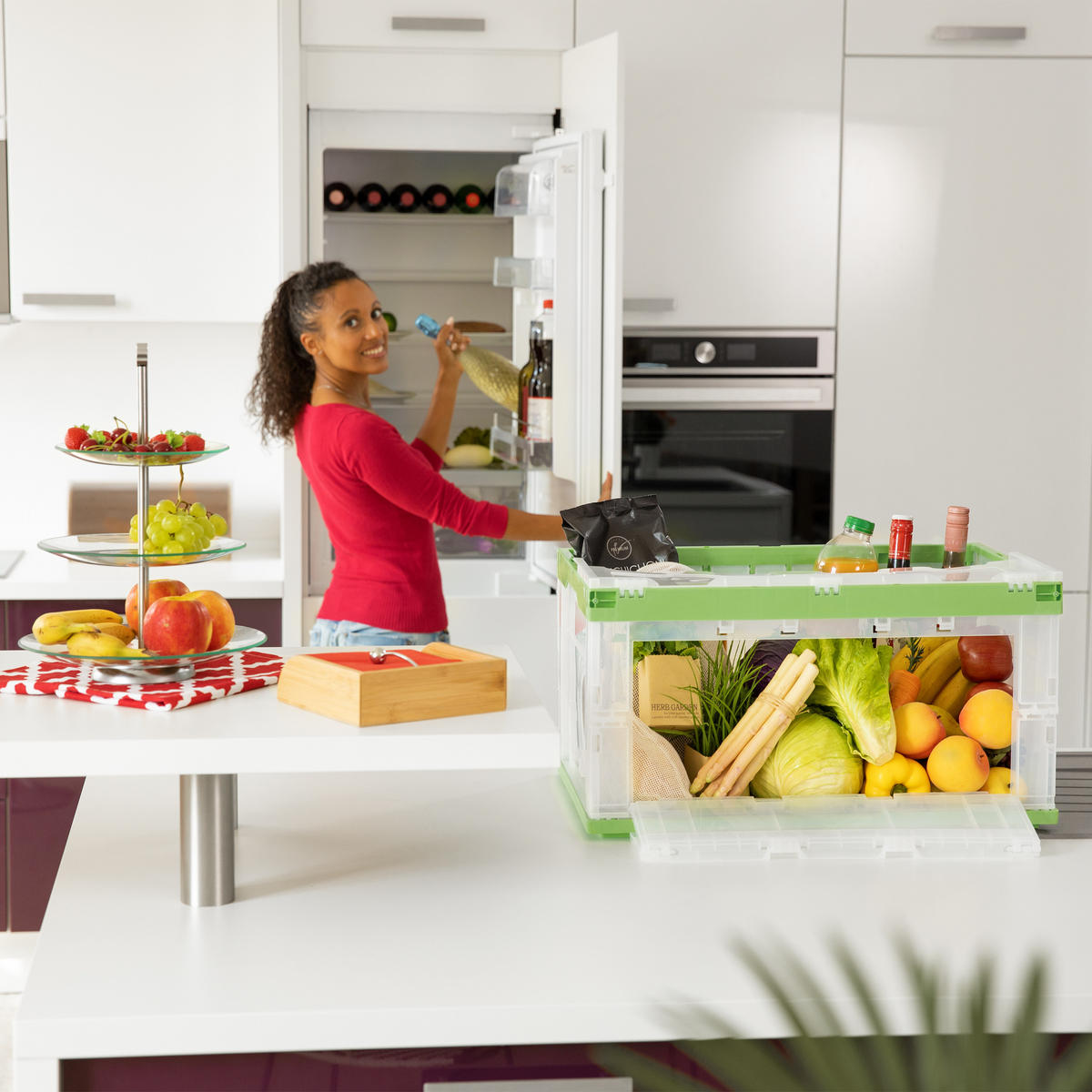 TRANSPORTBOX - Transparent, Kunststoff (59.5/31.5/39.5cm) - Relaxdays