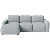 ECKSOFA Carnos Mini Grau Chenille - Schwarz/Grau, Kunststoff/Textil (238/164cm) - Selsey
