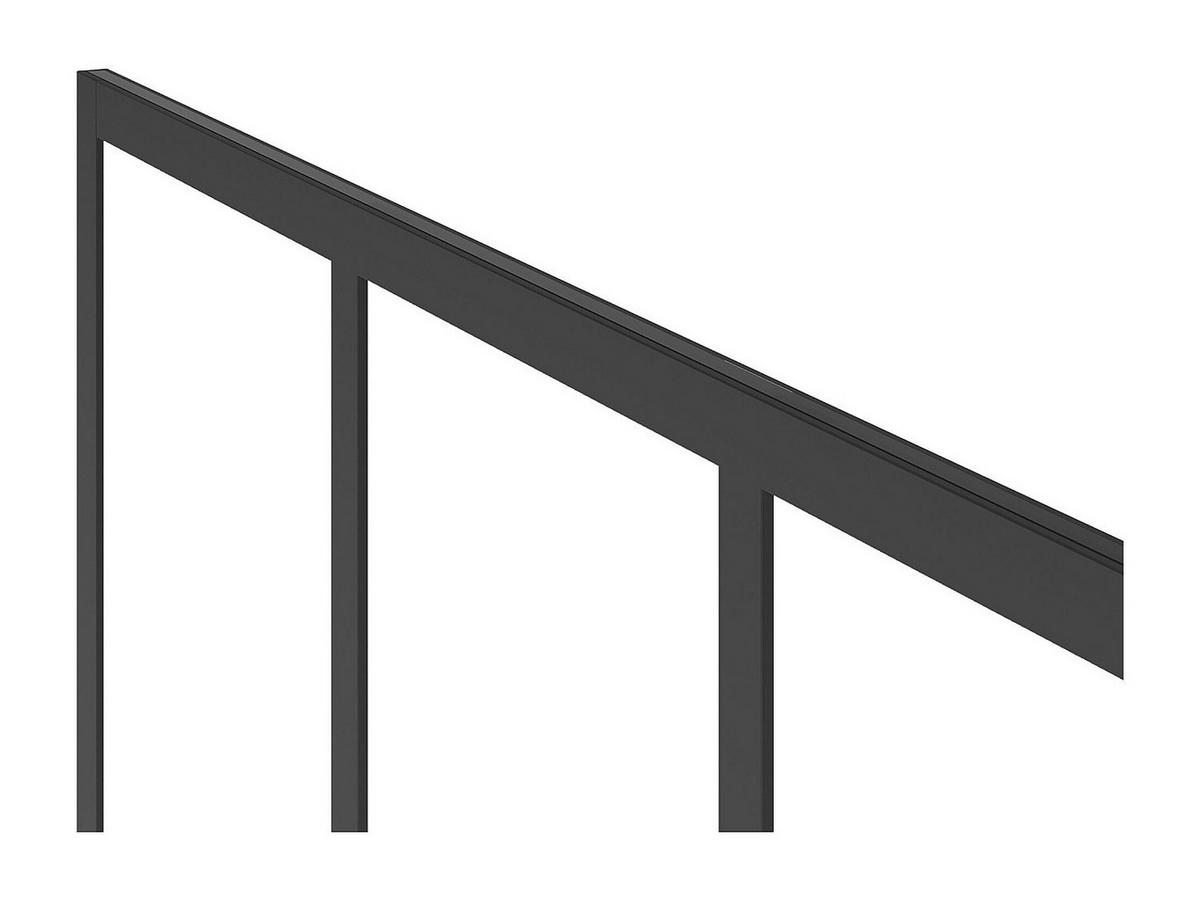 DUSCHTRENNWAND Seitenwand italienische Dusche - Schwarz matt - Industrial Style - 100 x 200 cm - URBANIK - Schwarz, Metall (100/200cm) - Vente-Unique