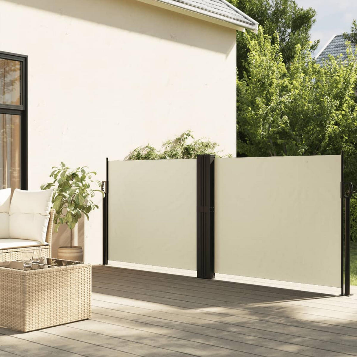 SEITENMARKISE Ausziehbar Creme 100x1000 cm - Creme, Metall (1000/100cm) - furnicato