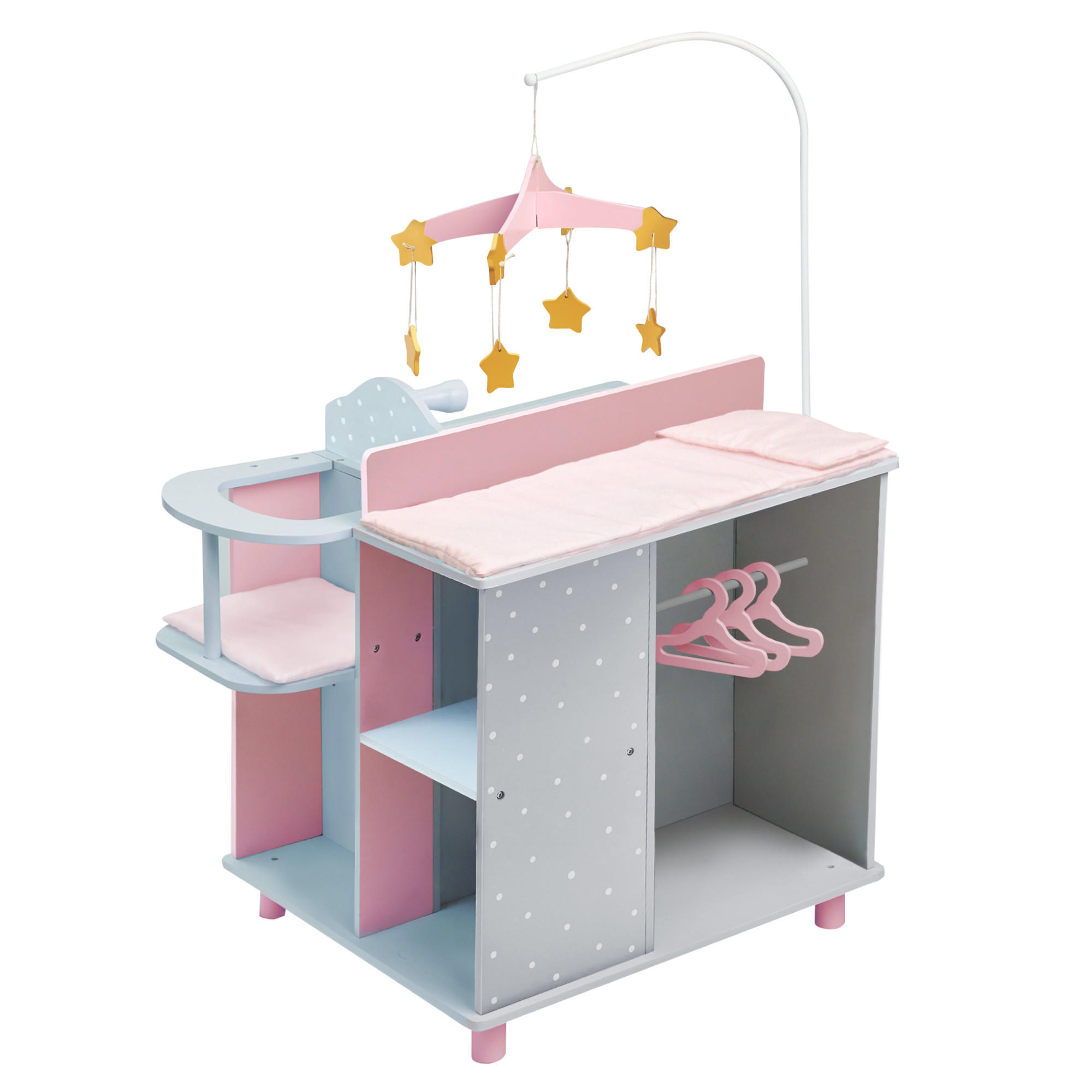 Teamson Kids Puppen-Wickeltisch, Grau 48x98x58 cm