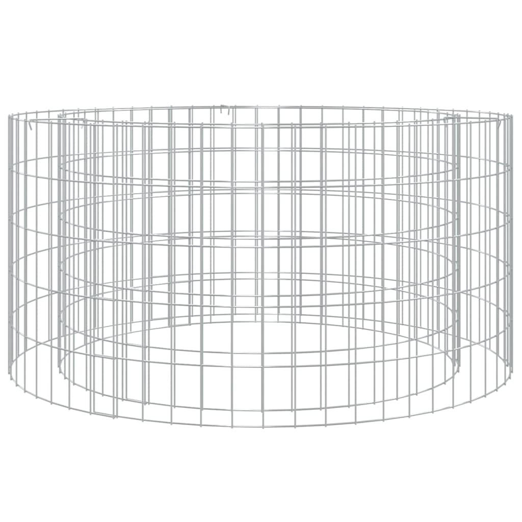 vidaXL Gabionen-Feuerstelle Silber 100x50x100 cm
