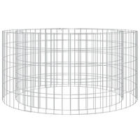 GABIONEN-FEUERSTELLE Ø 100 Cm Verzinktes Eisen - Silberfarben, Metall (100/50/100cm) - vidaXL