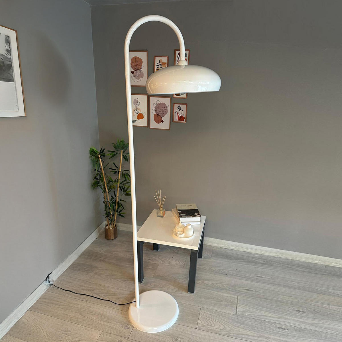 STEHLAMPE Bralo 180 Cm - Weiß, Metall (37/37/180cm) - Bamyum