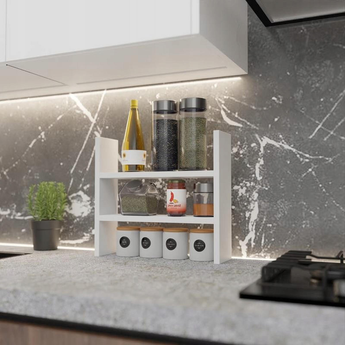 KÜCHENREGAL BIS EX3 Weiß 44/12/40 cm - Weiß, Holzwerkstoff (44/40/12cm) - Matkam Möbel