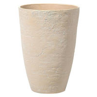BLUMENTOPF sandbeige rund 43/43/60 cm Camia - Beige, Stein (60cm) - Beliani