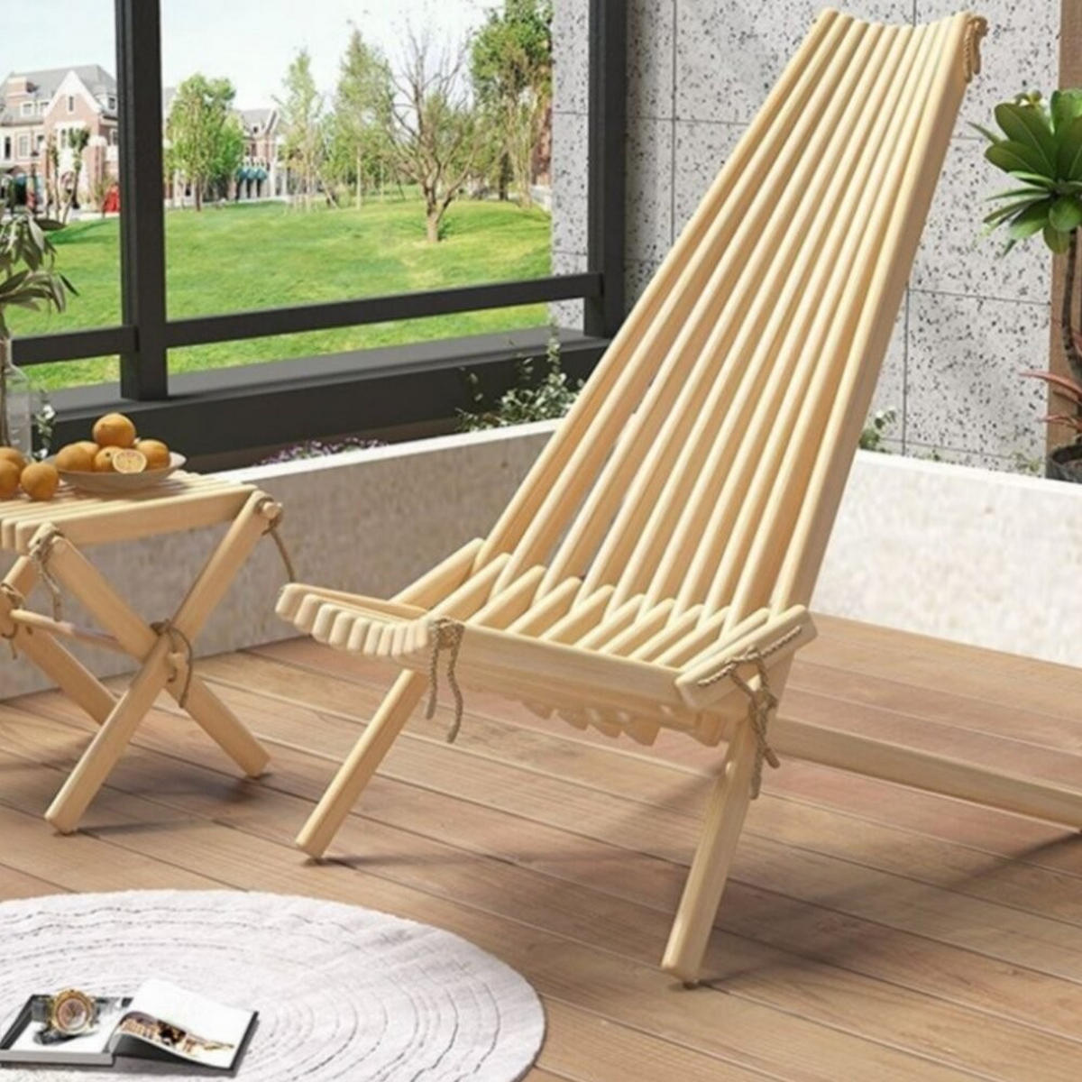 GARTENLIEGE, Naturholz-Ausführung - Hellbraun, Holz (50/140/40cm)