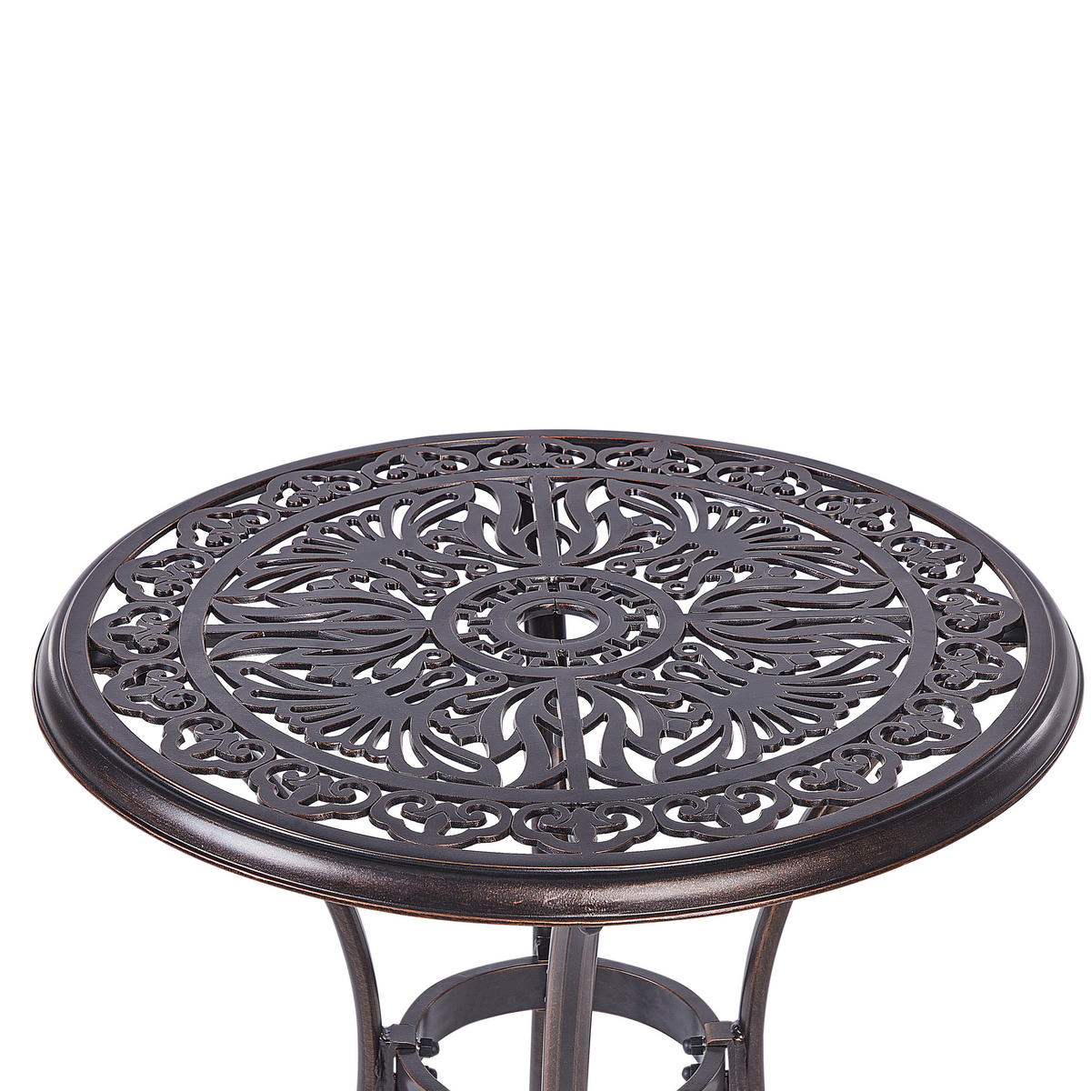 GARTENTISCH 2-Sitzer Braun Andalo - Braun, Metall (68/68/70cm) - Beliani