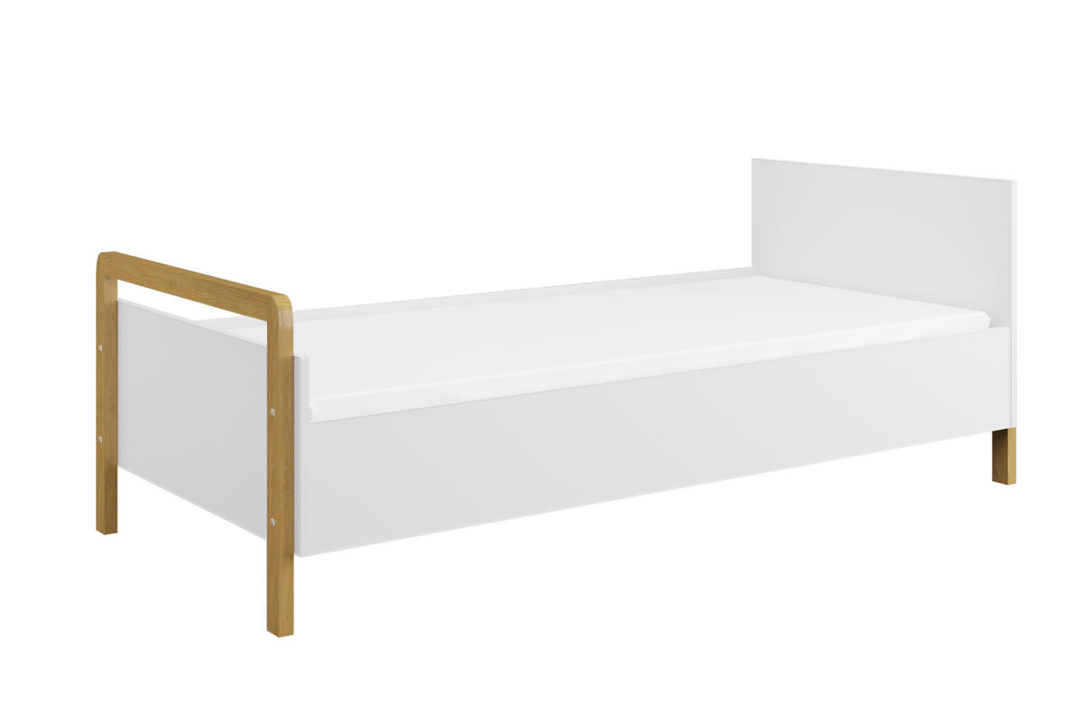 KINDERBETT VICTOR mit Schublade ohne Matratze Weiß 84/91/190 - Weiß, Holzwerkstoff (80/180cm) - RAUMHIRSCH FURNITURE