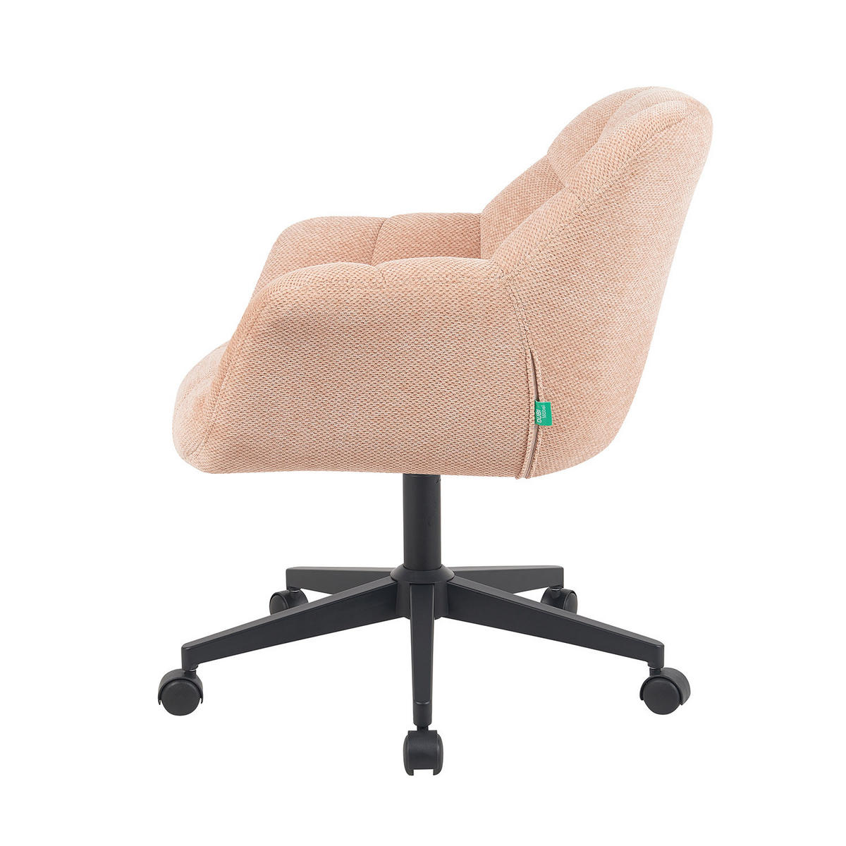 BÜROSTUHL Mika-Nuri - Schwarz/Rosa, Textil/Metall (65/78/66cm) - DUBI Möbel
