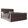 BOXBETT Settlio 140/200 cm in Braun – mit Bettkasten und Fußteil - Schwarz/Braun, Holz/Holzwerkstoff (140/200cm) - AX Living