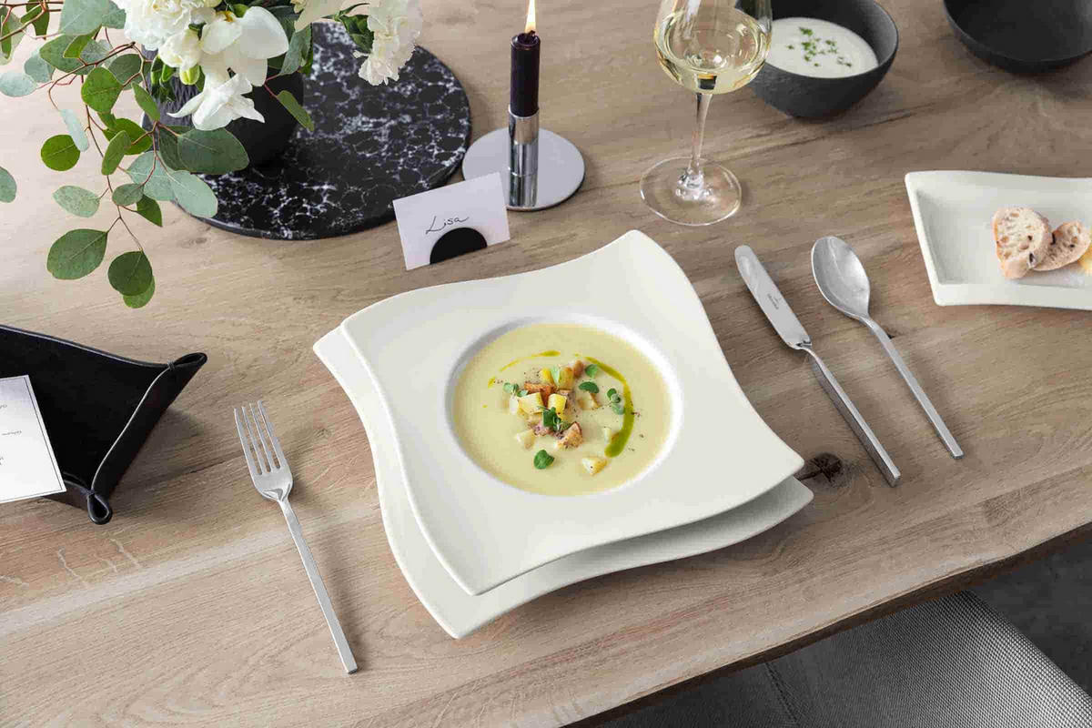TAFELSERVICE NewWave weiß 12er Set - Weiß, Keramik (1/1/1cm) - Villeroy & Boch